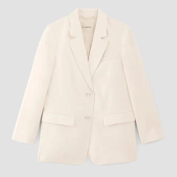 Everlane The Oversized Blazer in Linen in Bone Cream Size 12 Office - Picture 6 of 14